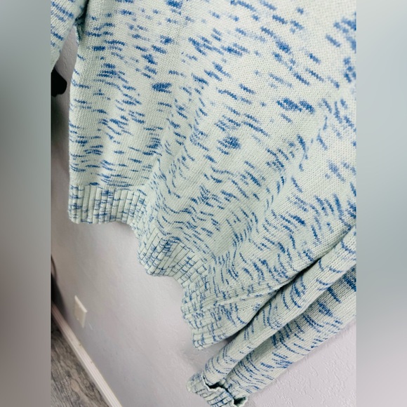 J. Crew Speckled Blue Cotton Crewneck Sweater - Picture 6 of 8